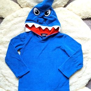 LAND'S END | SHARK | Terry Cover-Up | Hooded Top | 2T | Beach | Swim